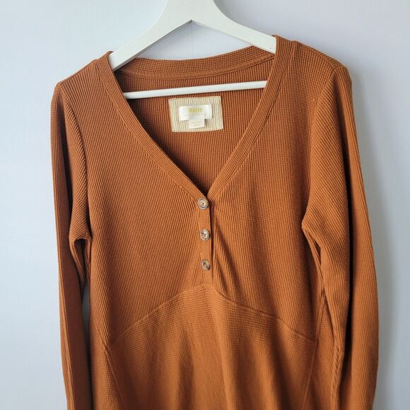 Anthropologie Maeve womens Eliza Henley Babydoll Tunic sz M Button Front - Picture 3 of 9